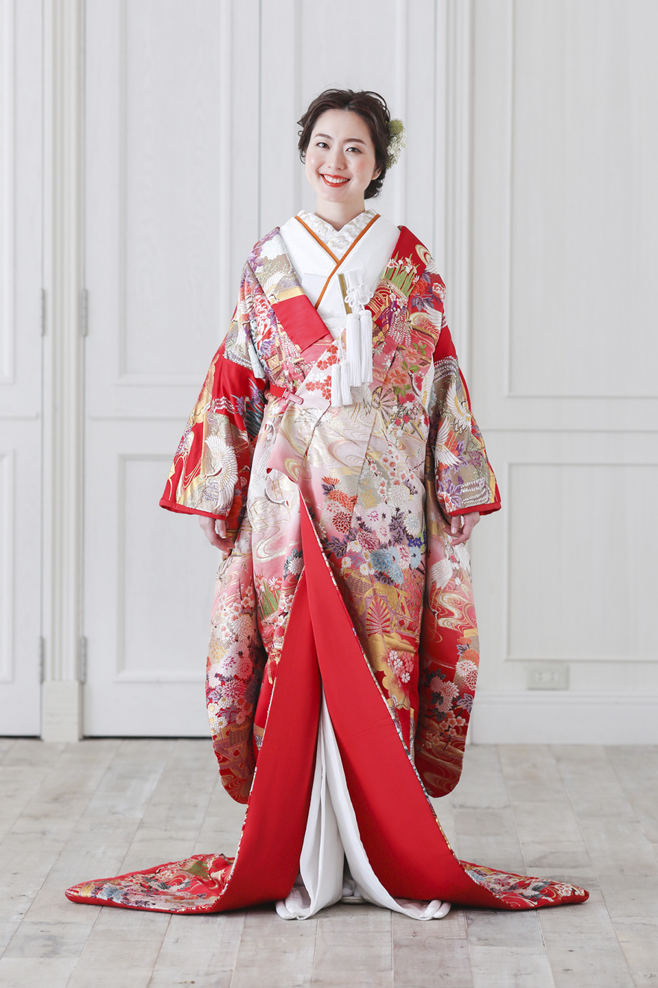 blue japanese wedding kimono
